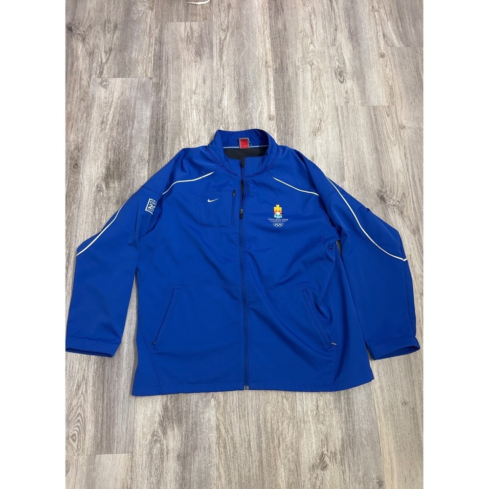 Nike Chicago‎ 2016 Olympic Bid Jacket Blue Full Zip Softshell Rare Size XXL